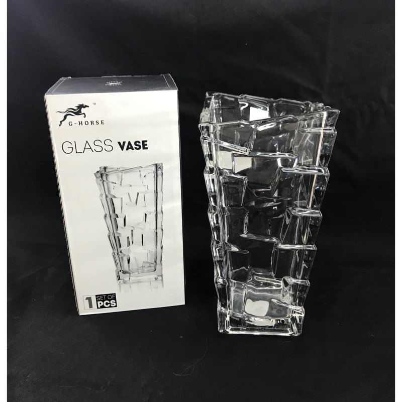 Vase Glass 11X12X24.5CMH