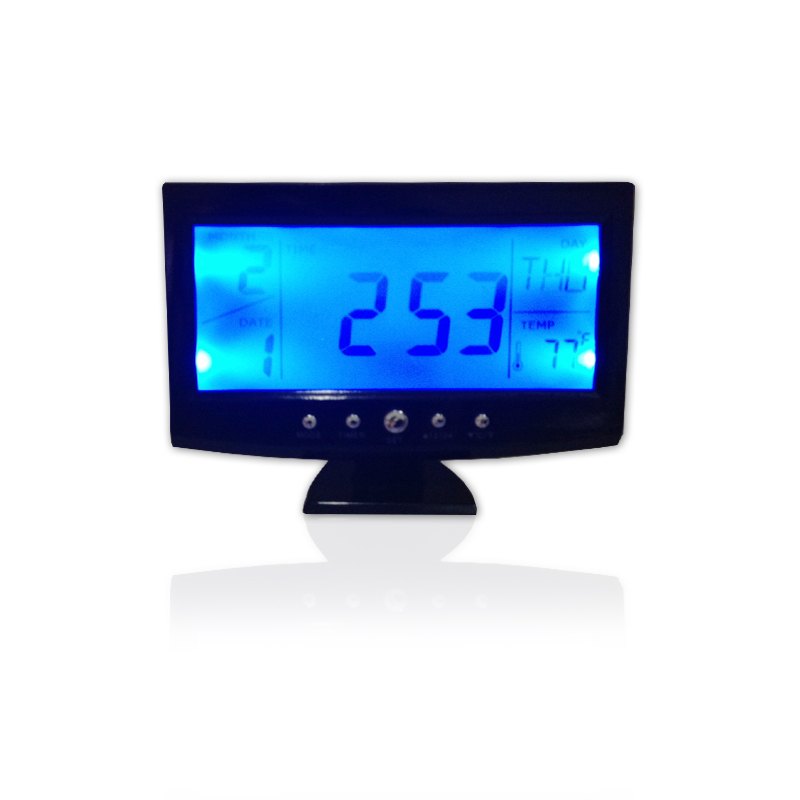Digital Clock with Stand Black 15x11x1cm
