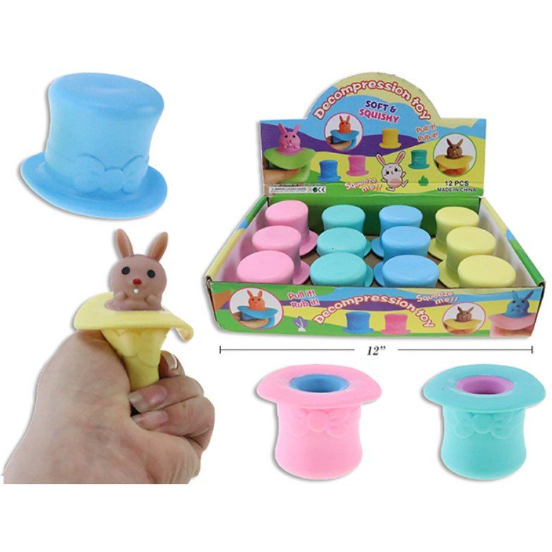 Easter Toy Squishy Top Hat Pop-out Bunny 7cm