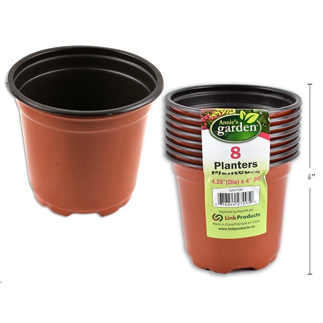 Garden Planter 8pk 10.8X10CMH Soft Plastic