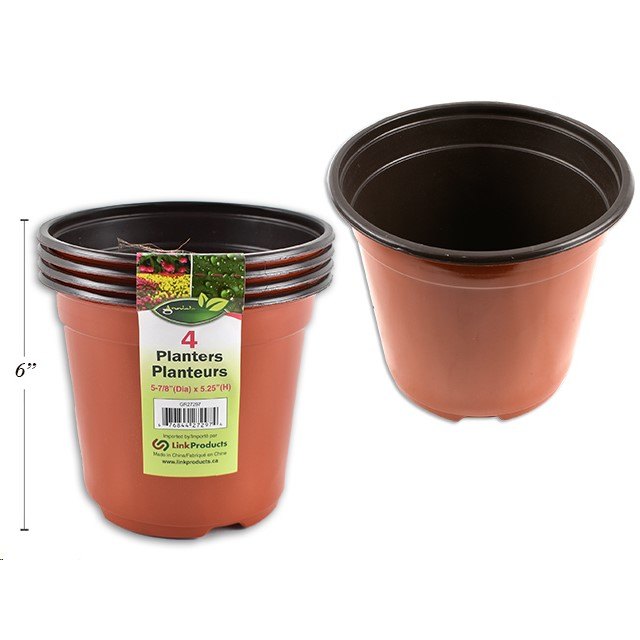 Garden Planter 4pk 15.88x14CMH Soft Plastic