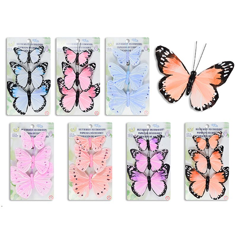 Garden Butterfly Wire Clips 3pk 7 Assorted
