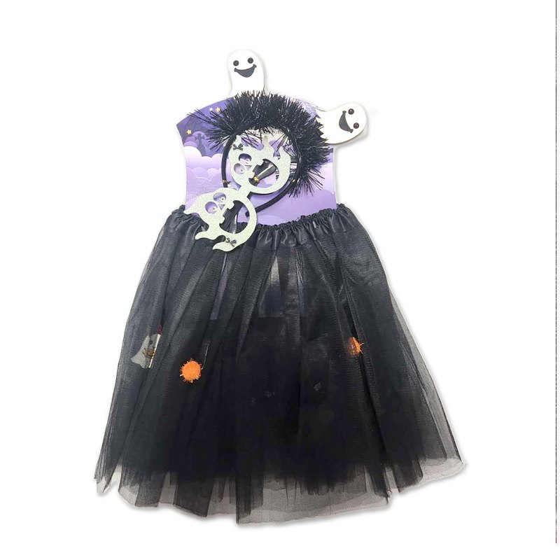 Halloween Costume Ghost Tutu & Headband & Glasses 30cmL