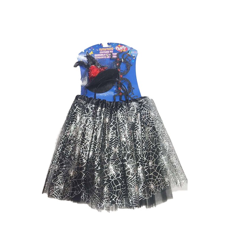 Halloween Costume Spiderweb Tutu & Glasses & Headband 38cmL