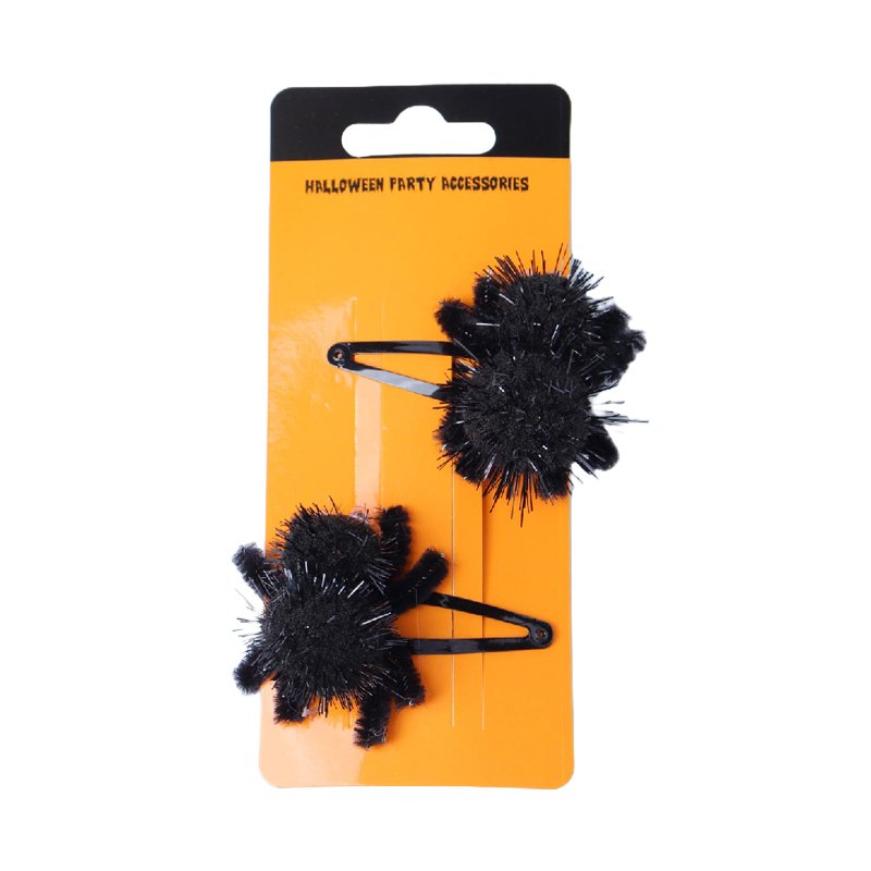 Halloween Hair Clips 2pk Black Spider