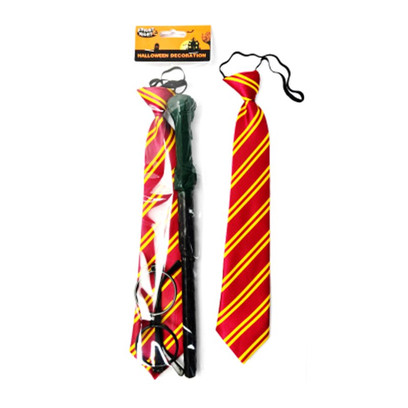 Halloween Kids Costume Set Wizard 3pk Incl: Necktie / Magic Wand/ Glasses