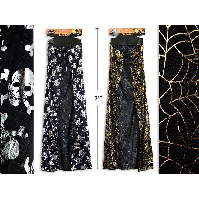 Halloween Cape Foil Printed 2 Assorted 77x66cm