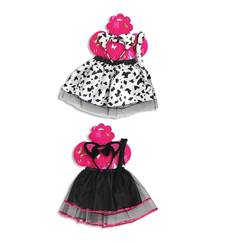 Halloween Kids Costume Set 4pk Girls Headband/Tutu/Bowtie/Tail 4 Assorted Animal Dsn