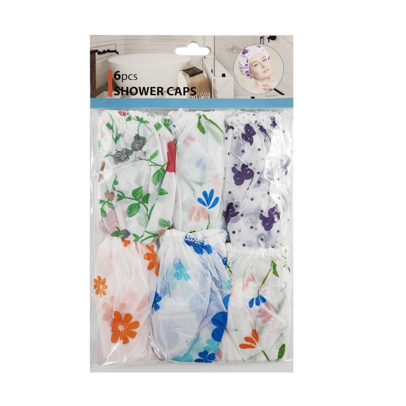 Shower Caps 6pc Plastic