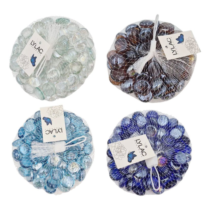 Vase Deco - Glass Beads Oblate 300g Assorted Assorted Colours