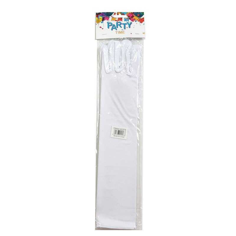 Party Gloves Long 42.5cm White