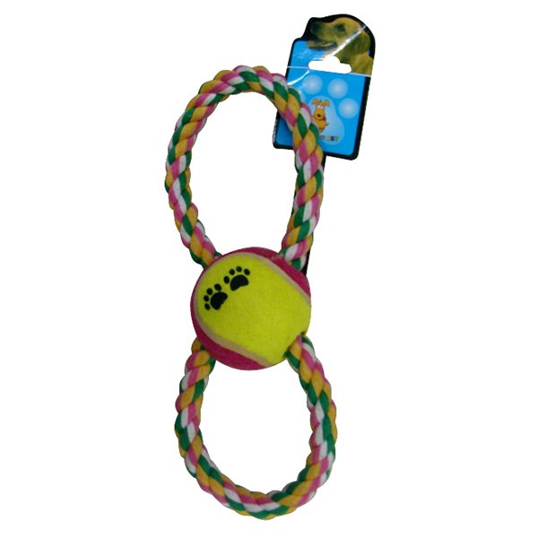 Pet Toy Rope Ring with Tennis Ball