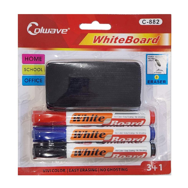 White Board Marker 3pc + Brush