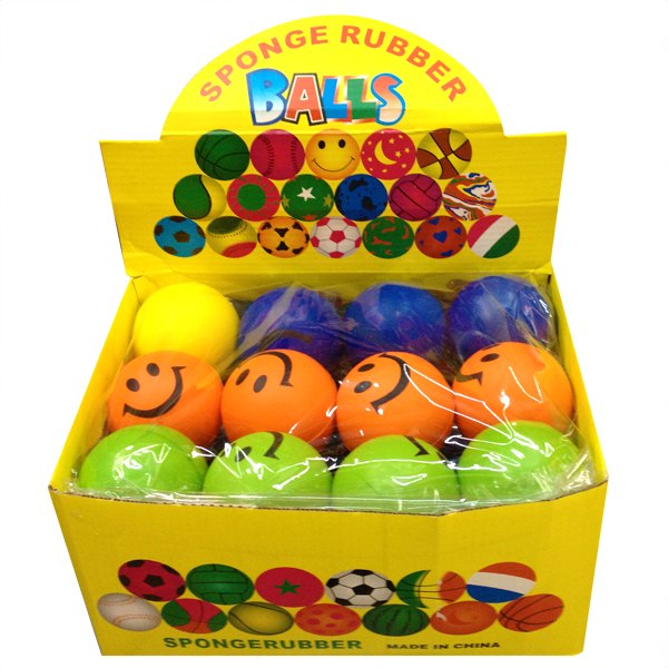 Toy Balls 6.3cm Smiley Assorted Colours