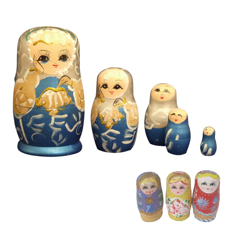 S/5 Russian Dolls Assorted Colours 12.5cm
