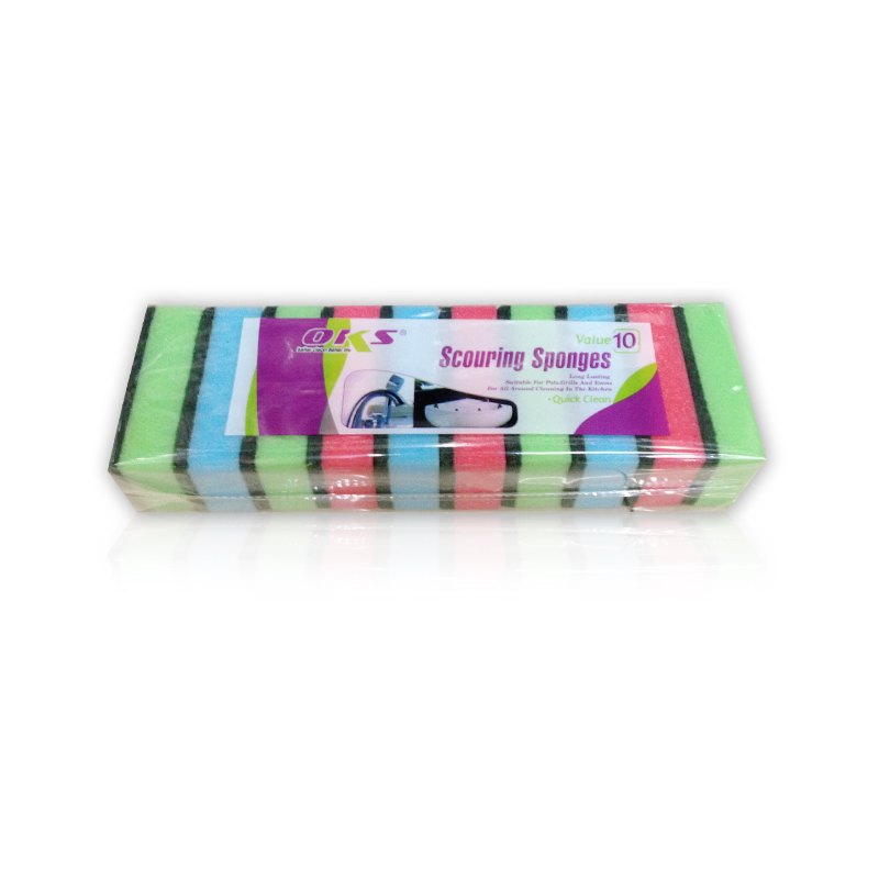 Clean Scouring Sponges 9x6x3cm 10pc