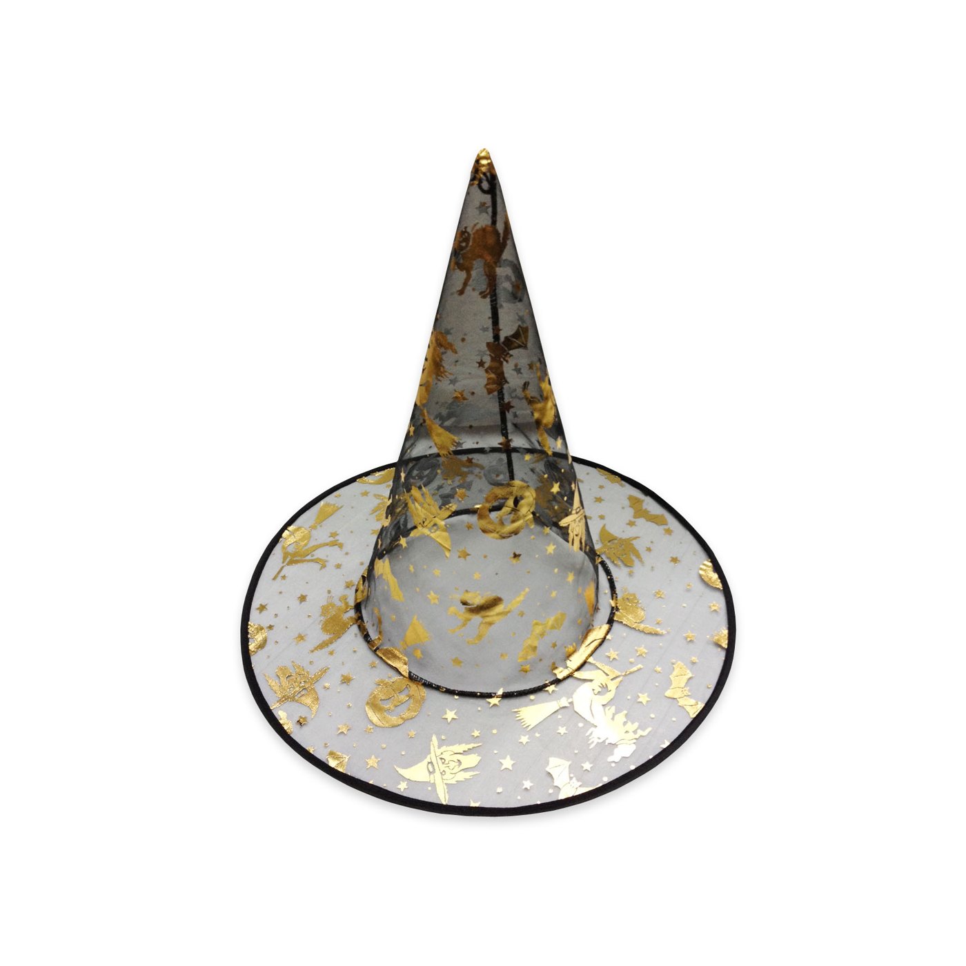 Halloween Witch Hat Organza Printed Dsn 37cm