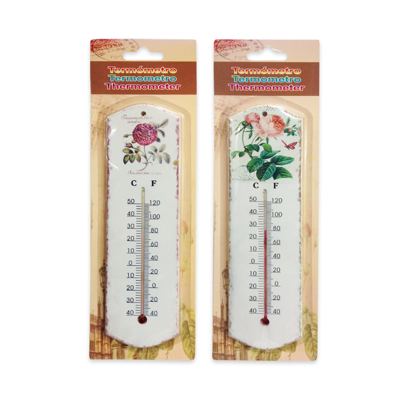 Home Thermometer Flower Dsn 7.6x26cm