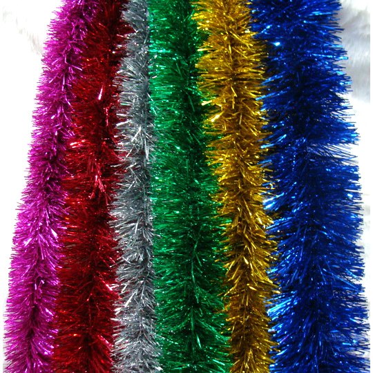 Christmas Tinsel 2m 9cm Assorted Colours
