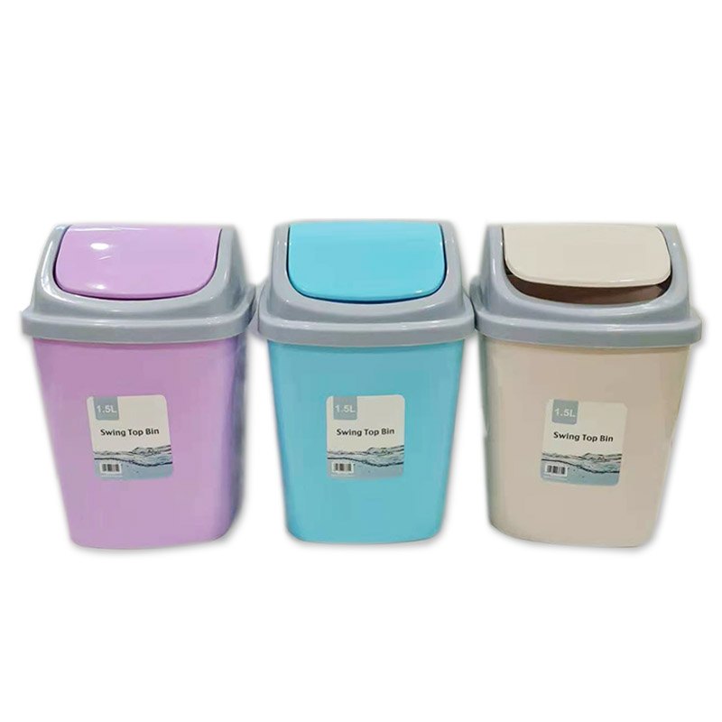 Clean Rubbish Bin Swivel Top 1.5l 12.5x10.8x23cm