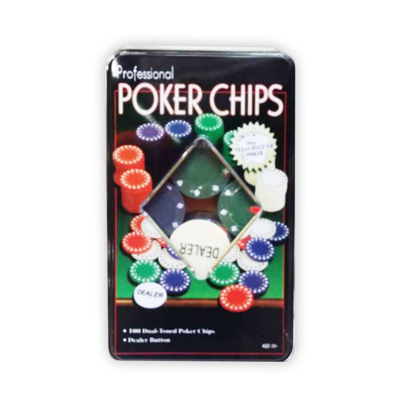 Game Poker Chips in Metal Box 19.8x12x3cm