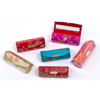 Chinese Silk Single Lipstick Case