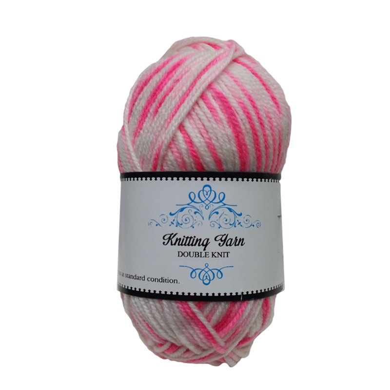 Knitting Yarn Multi Color Pink/white 100g