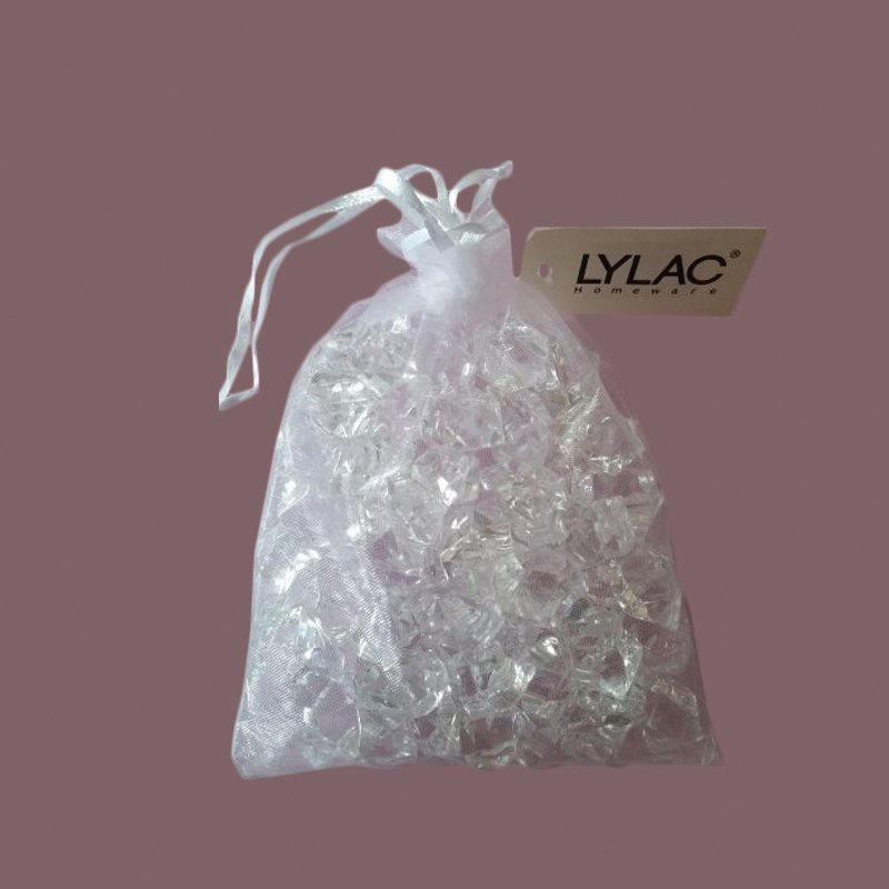 Vase Deco - Acrylic Cubes 180g Clear in Organza Bag