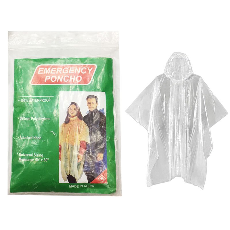 Rain Poncho 40g PE Clear