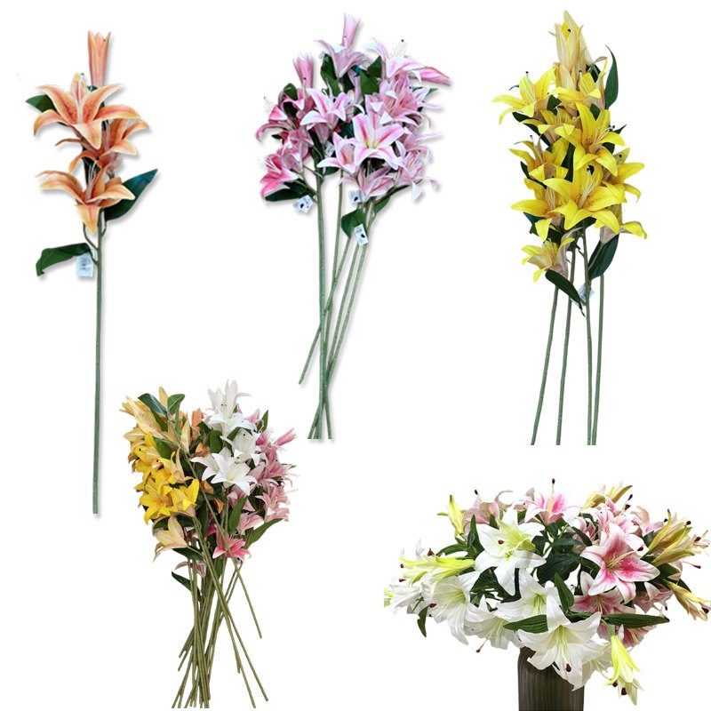 Flower Pick Tiger Lily 3HD Peva Assorted Colours 86cm