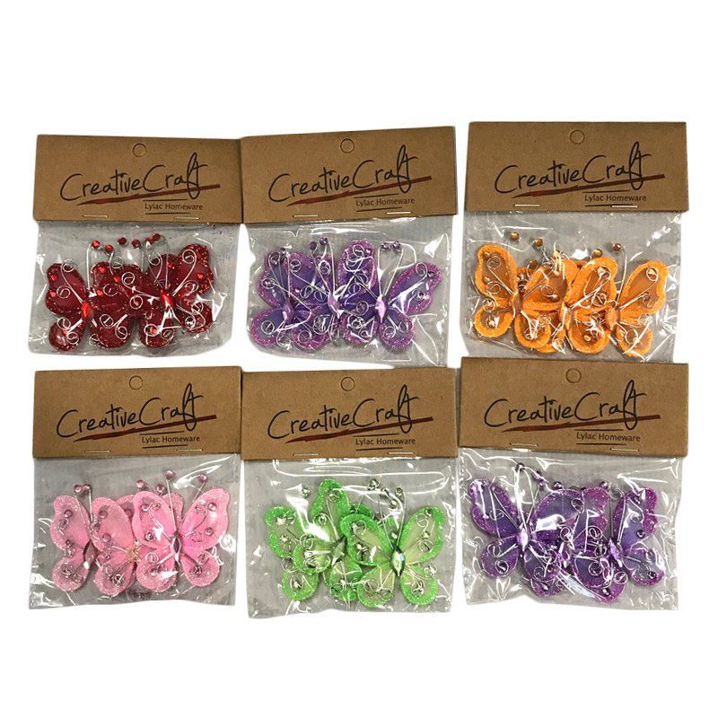 Craft PK of 3 Butterflies 5.5cm