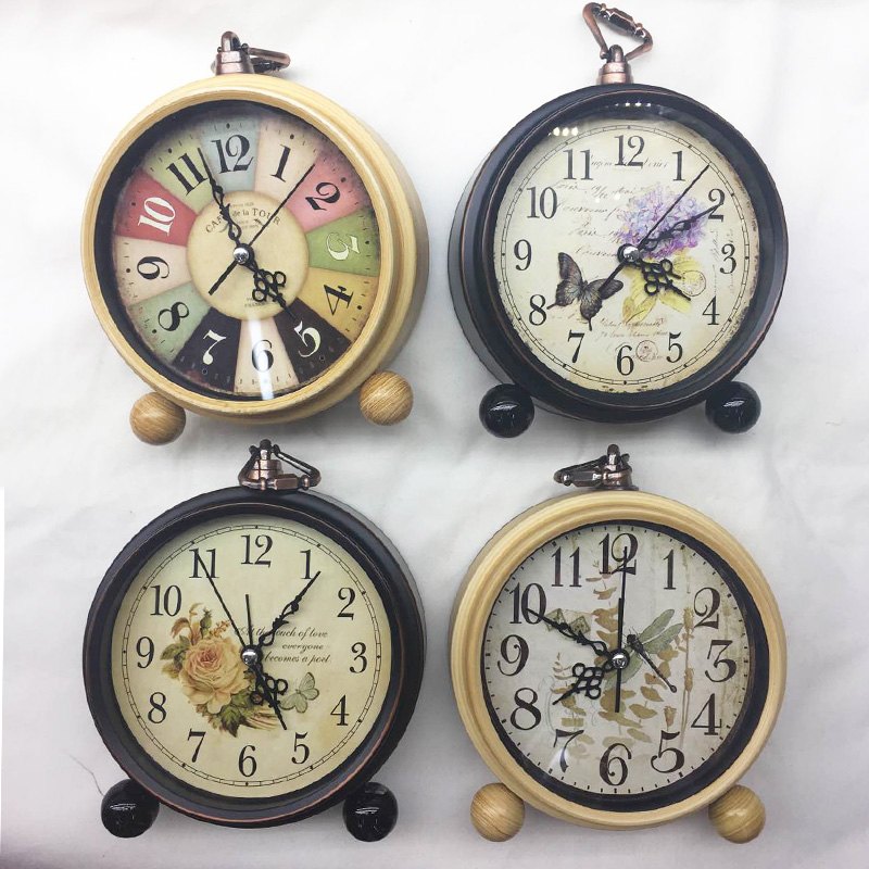 Metal Alarm Clock 12cm 4 Assorted