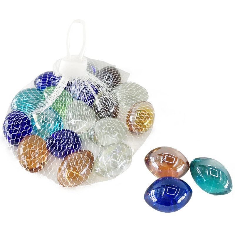 Vase Deco - Glass Beads Egg Shape 1.8x3cm 300g Assorted