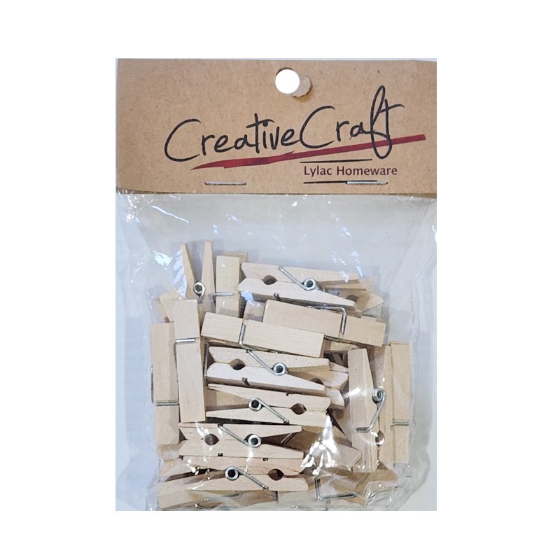 Craft Wooden Pegs 3.5cm Natural Color 36pc