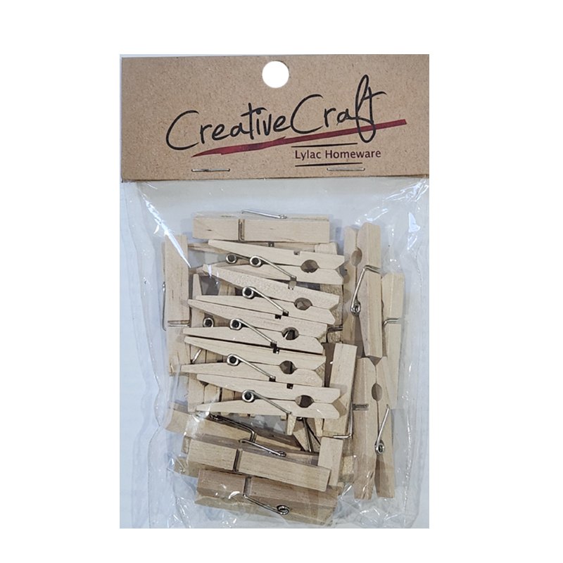 Craft Wooden Pegs 4.5cm Natural Color 24pc