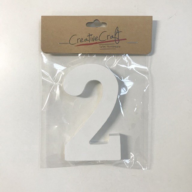 Craft Wood Numbers 10cm 1.2cm Thick "2"