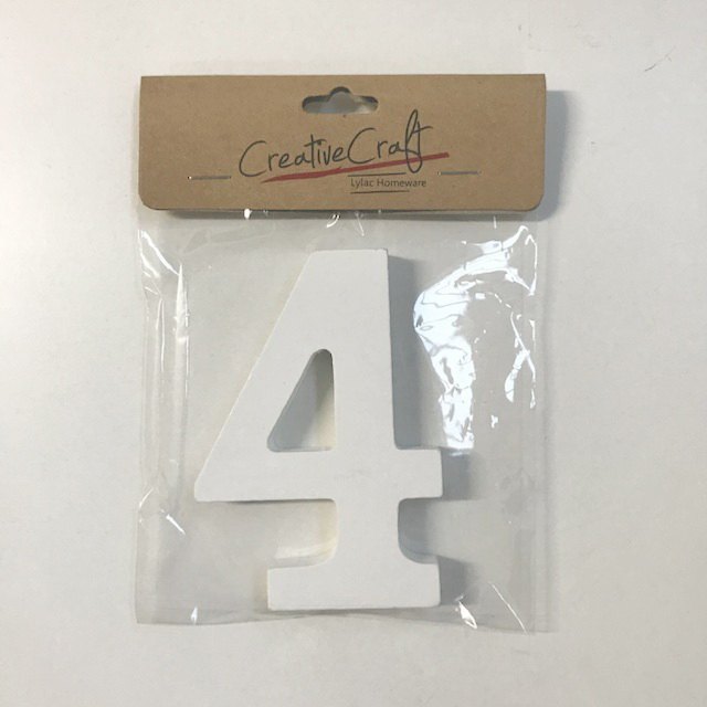 Craft Wood Numbers 10cm 1.2cm Thick "4"