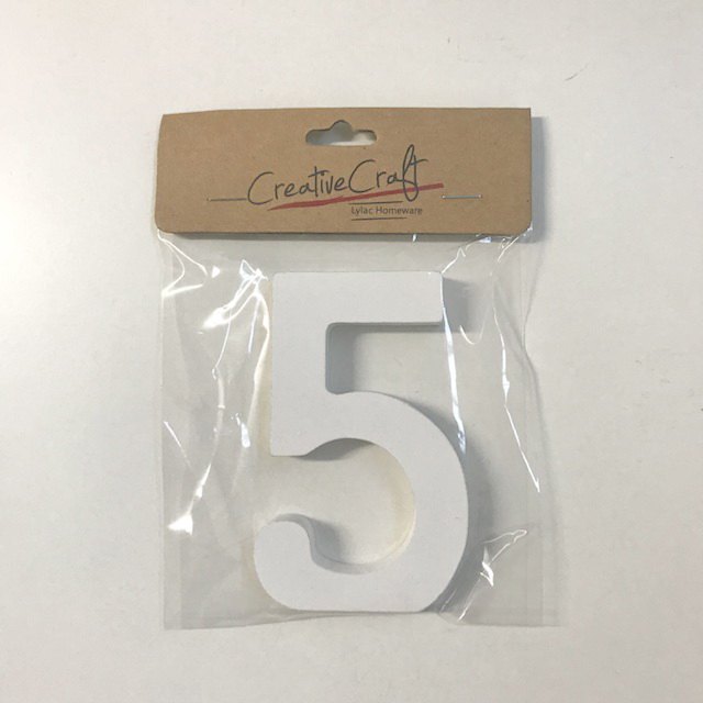 Craft Wood Numbers 10cm 1.2cm Thick "5"