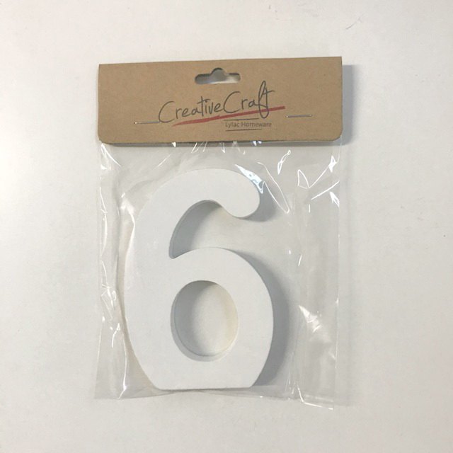 Craft Wood Numbers 10cm 1.2cm Thick "6"