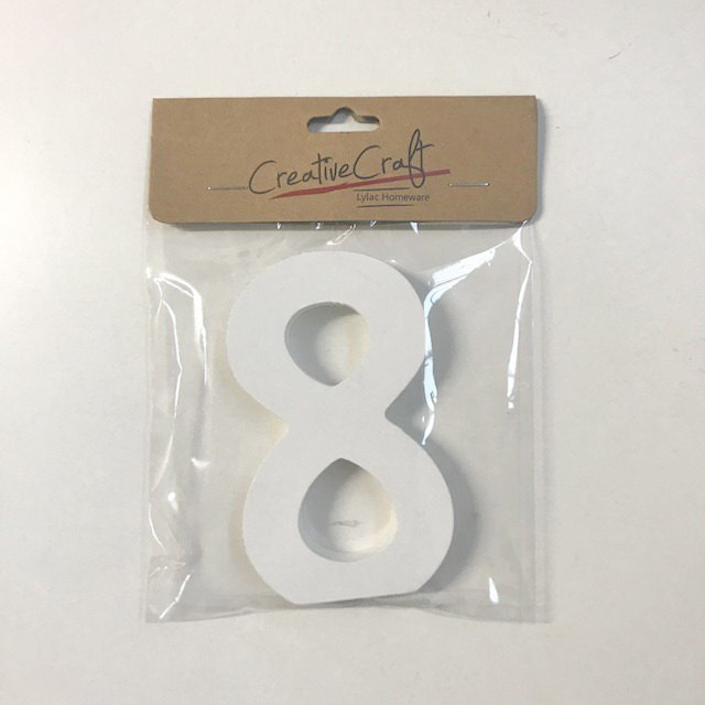 Craft Wood Numbers 10cm 1.2cm Thick "8"