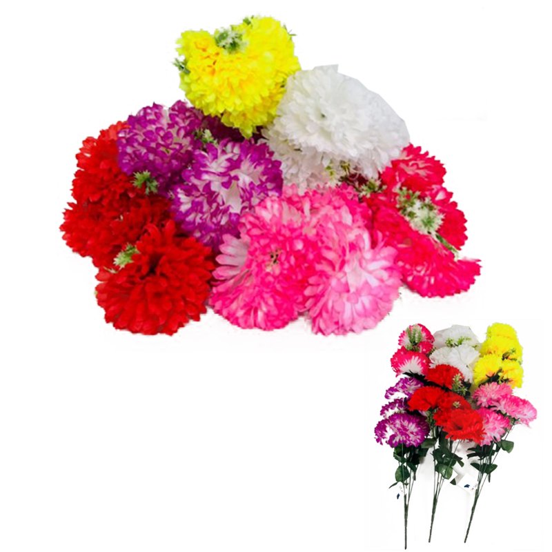 Flower Bunch - 6 HD Chrysanthemum 38cm Assorted Colours