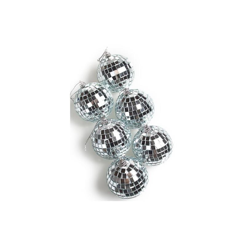 Mirror Ball Silver 6pk 3cm PVC Box