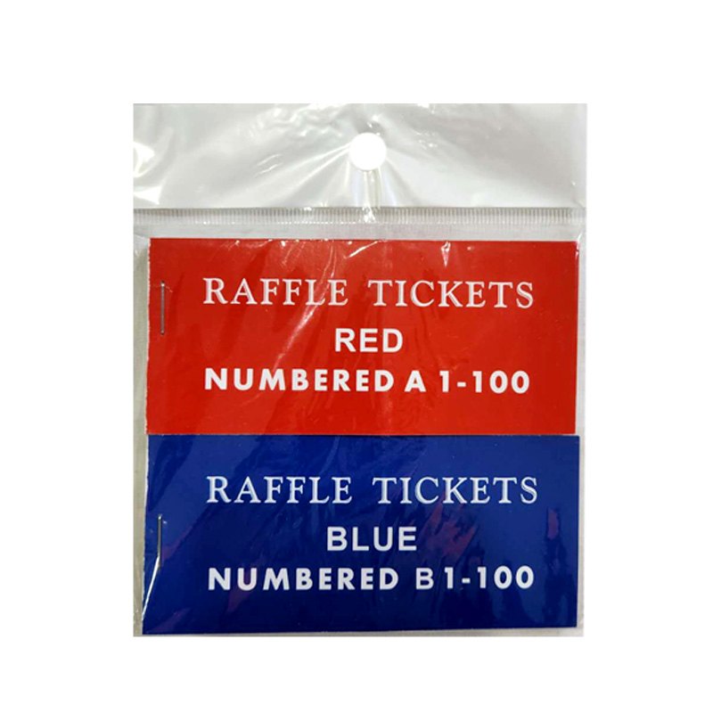 Raffle Tickets Red/blue 1-100