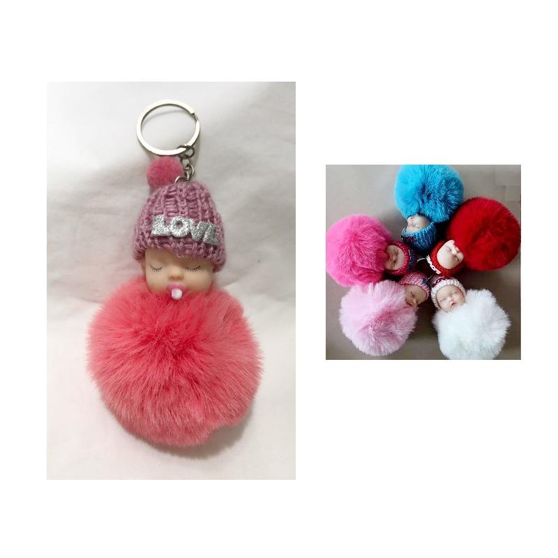 Keychain Baby with Bib Assorted Colours