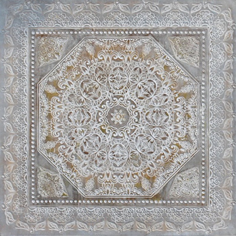 Canvas 100% 3D Mandala Pattern 80x80x2.8cm