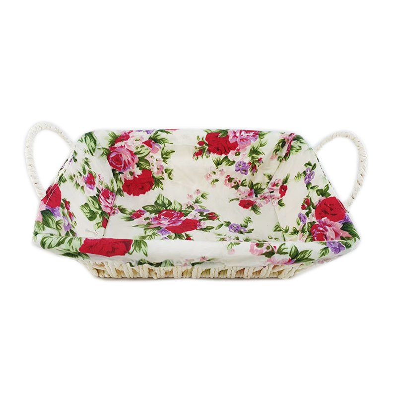 s/1 Basket with Lining Roses 27x20x8cm Rect