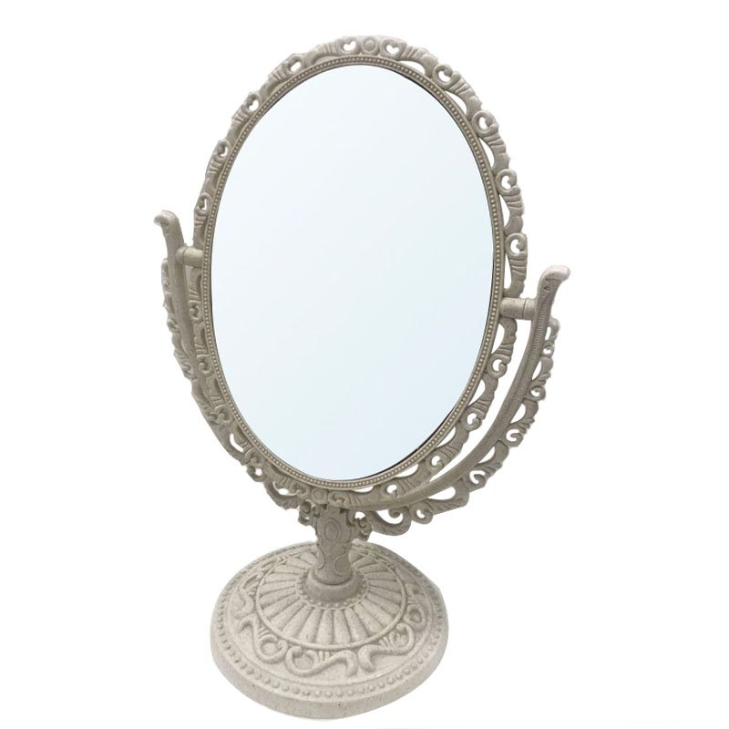 Mirror Plastic Stand Oval 16x21cm