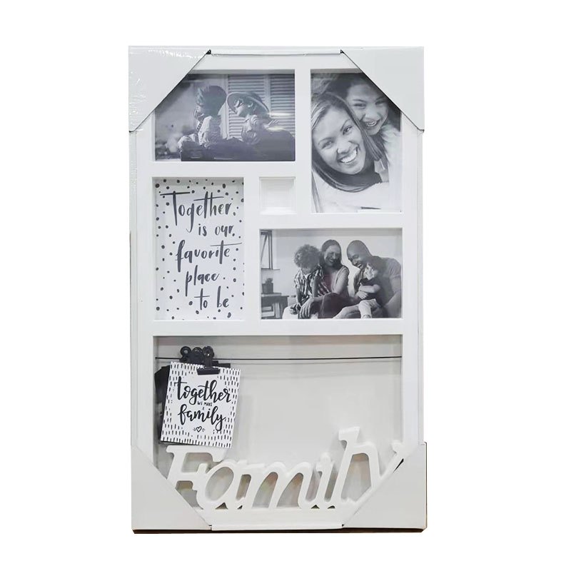 Photo Frame Collage Family 4 Photo Assorted Colours 28x46cm