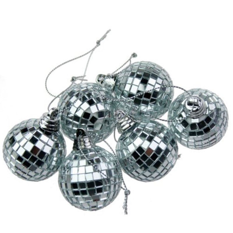 Mirror Ball Silver 6pk 5cm PVC Box
