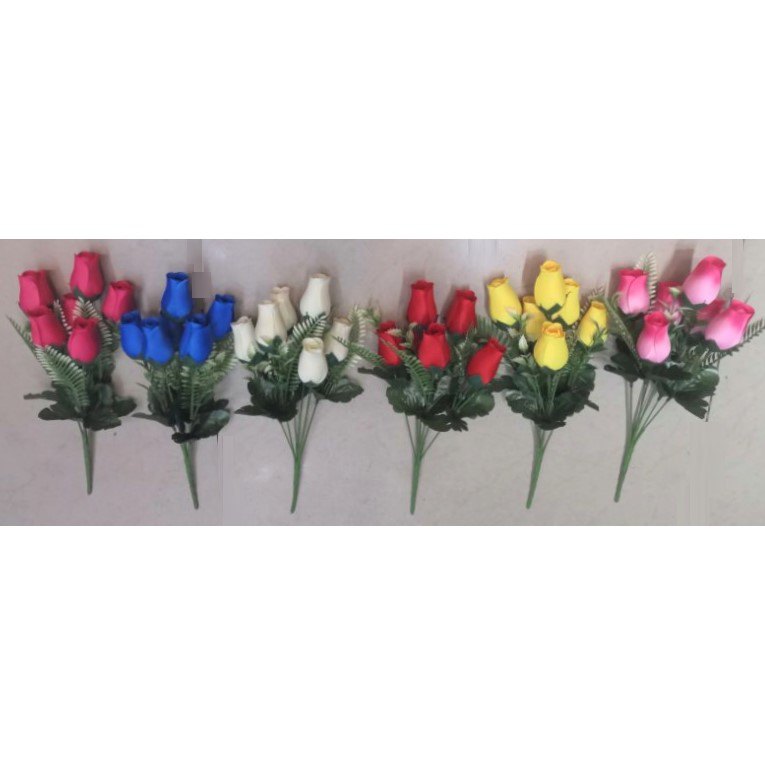 Flower Bunch - Rosebud 6HDS Assorted Colours